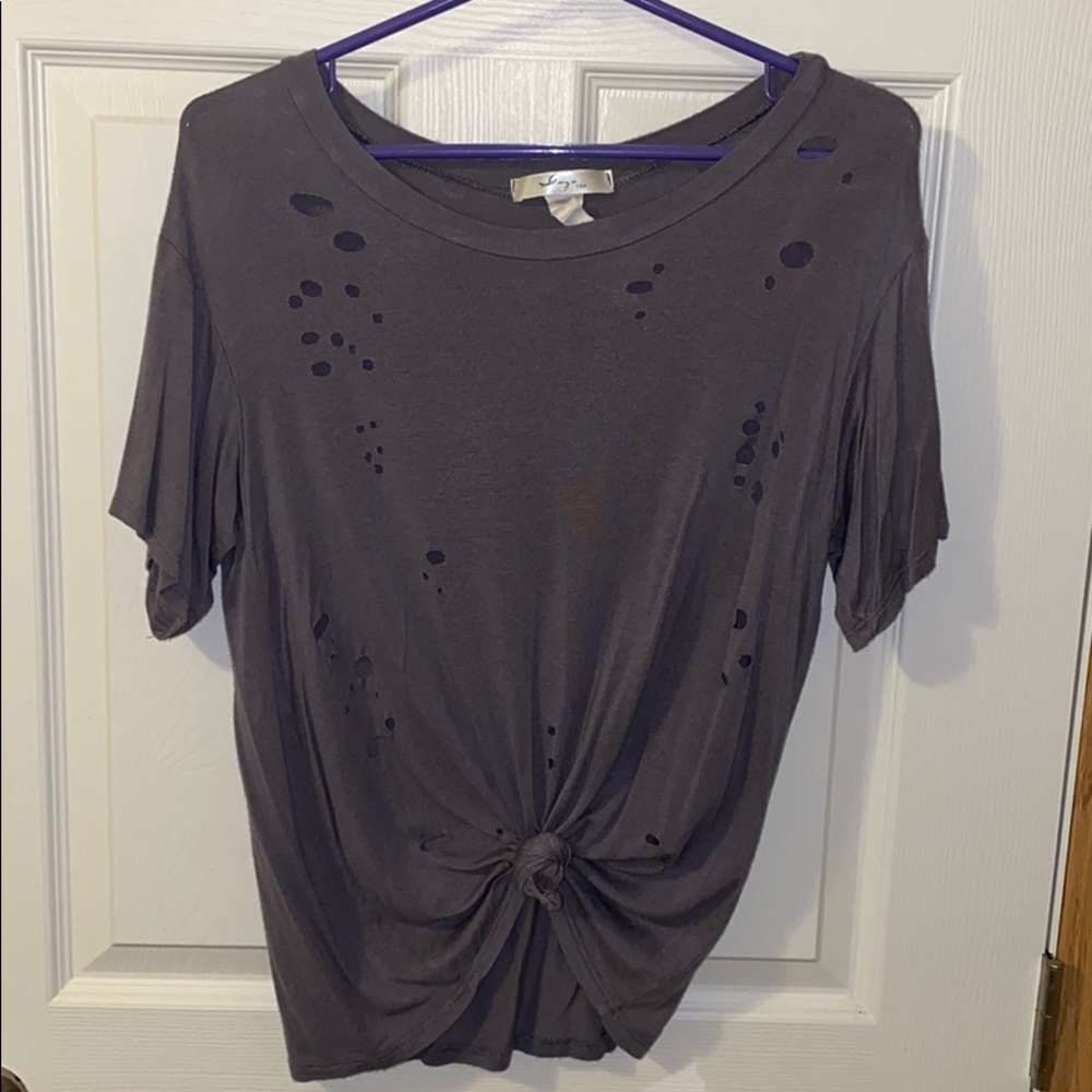 Gray ripped tee
